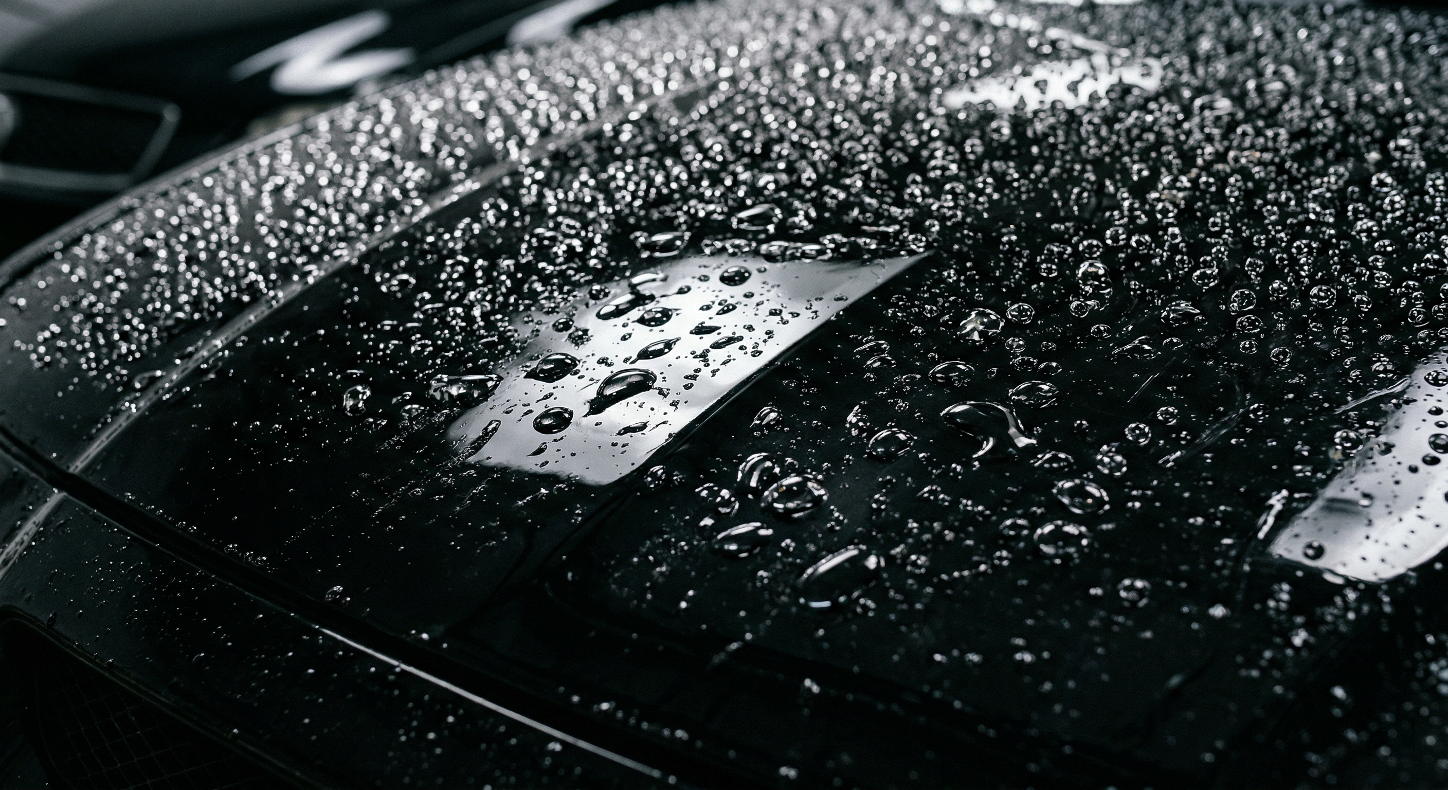 After: ceramic-coated paint with perfect hydrophobic water beading