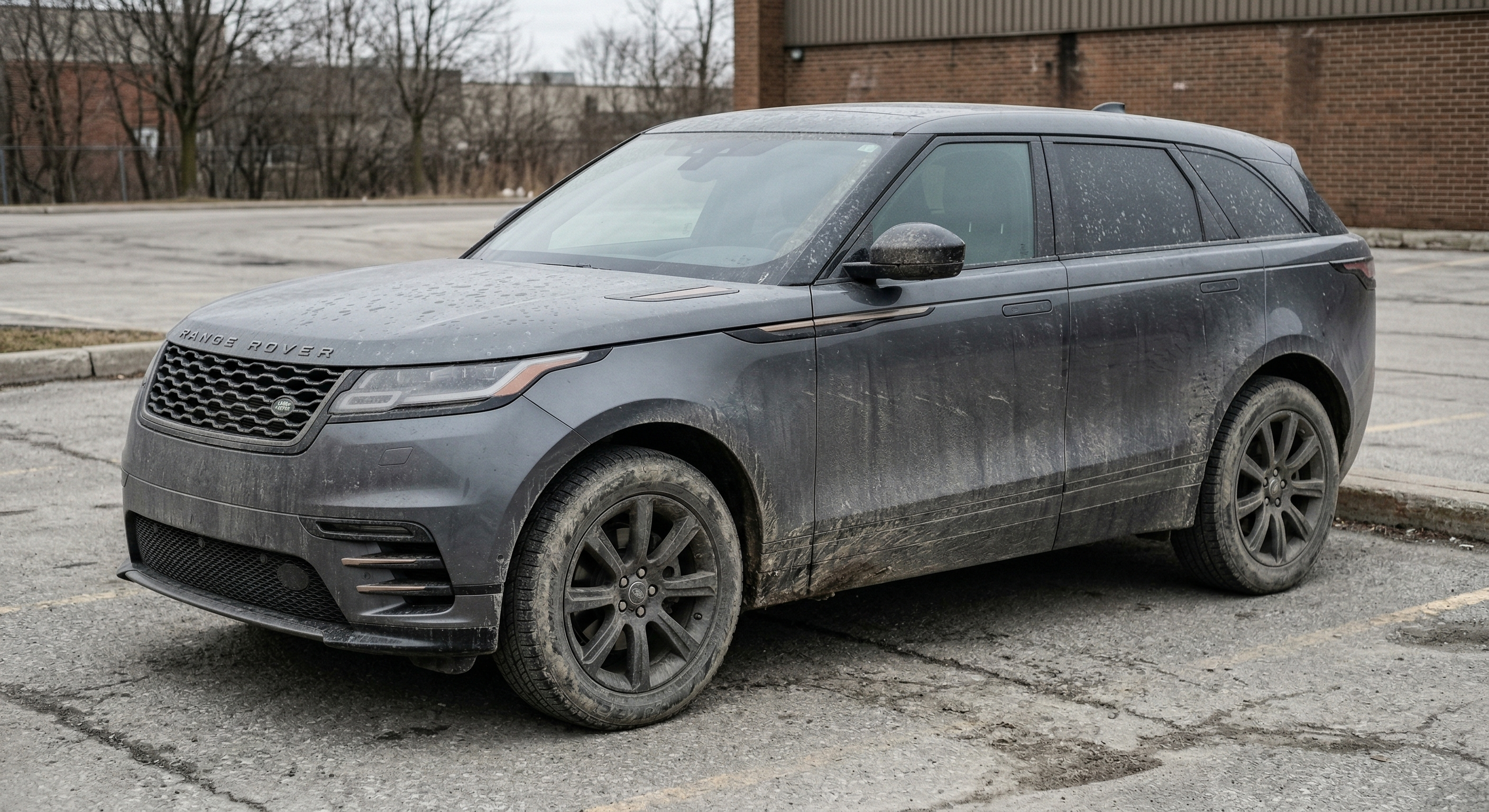 Before: road grime and contamination covering entire Range Rover Velar